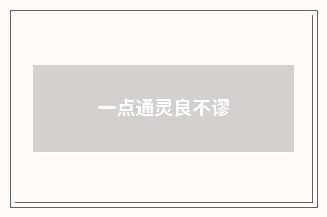 一点通灵良不谬