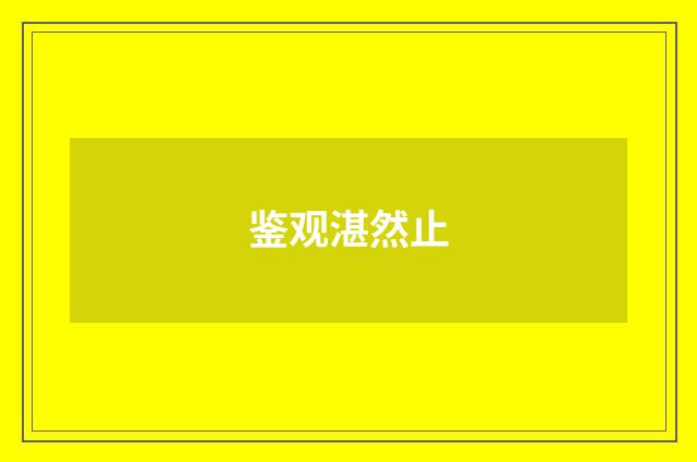鉴观湛然止