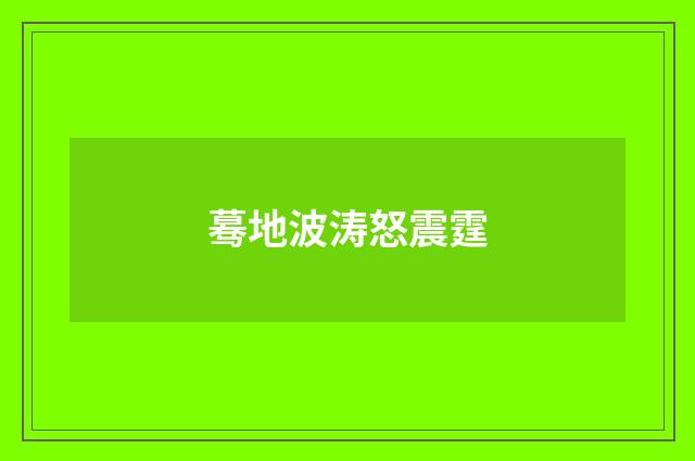 蓦地波涛怒震霆