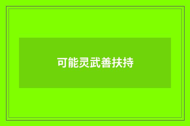 可能灵武善扶持