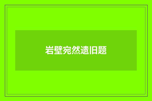 岩壁宛然遗旧题