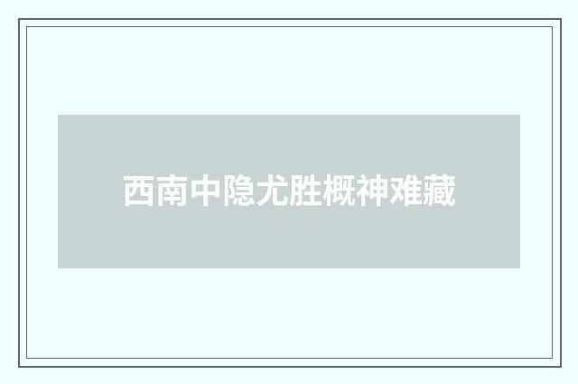西南中隐尤胜概神难藏