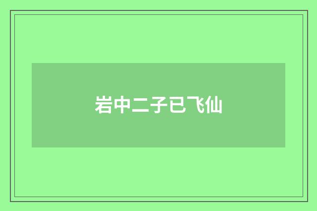 岩中二子已飞仙