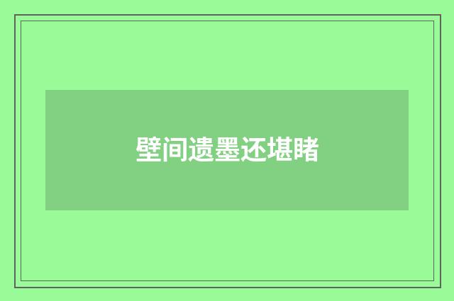壁间遗墨还堪睹