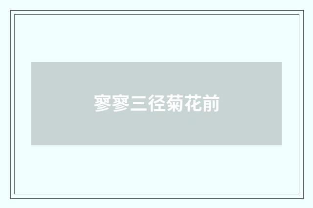 寥寥三径菊花前