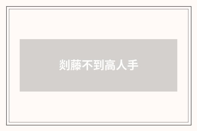 剡藤不到高人手
