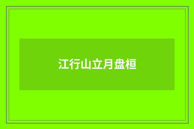 江行山立月盘桓