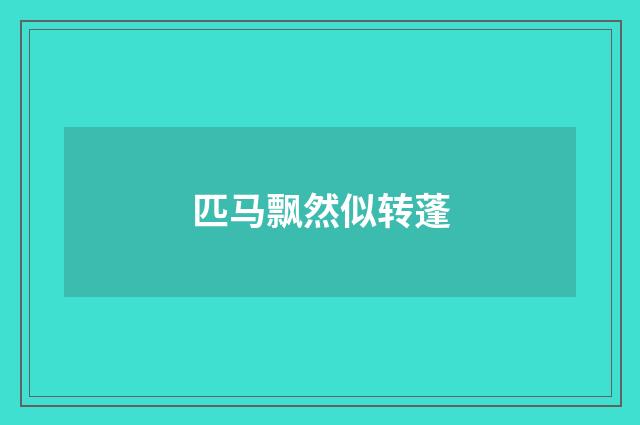 匹马飘然似转蓬