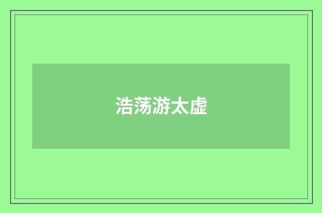 浩荡游太虚