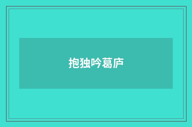 抱独吟葛庐