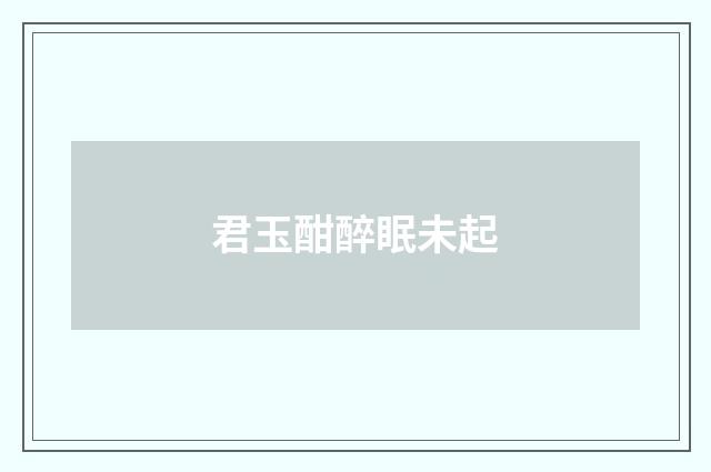 君玉酣醉眠未起