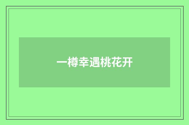 一樽幸遇桃花开