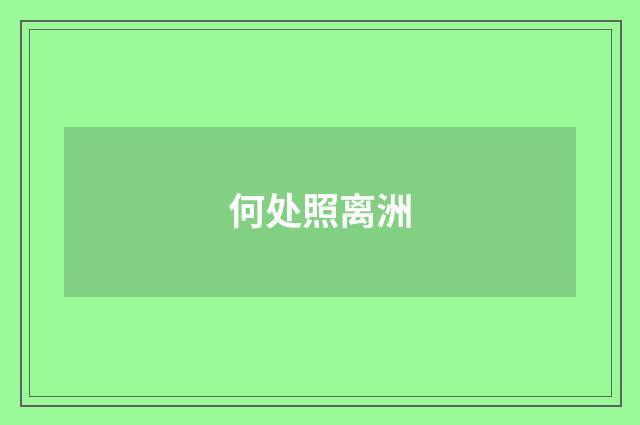 何处照离洲