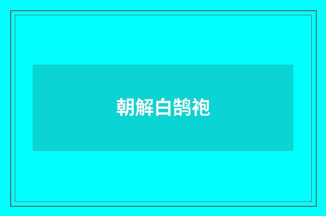 朝解白鹄袍