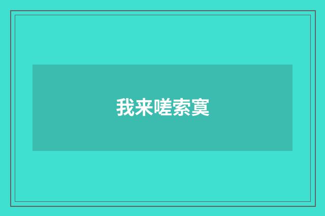 我来嗟索寞