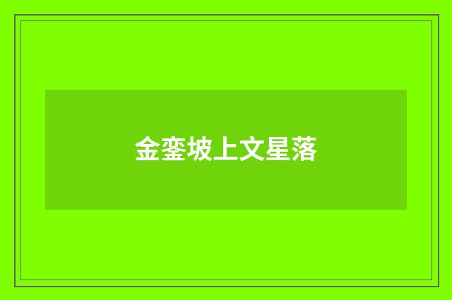 金銮坡上文星落