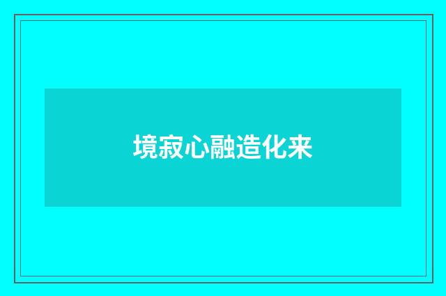境寂心融造化来