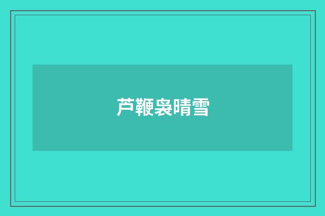 芦鞭袅晴雪