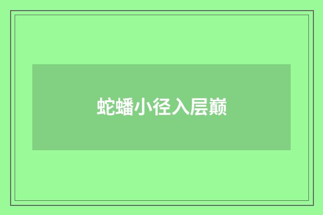 蛇蟠小径入层巅