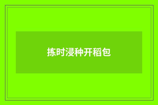 拣时浸种开稻包