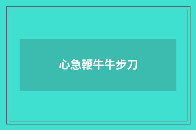 心急鞭牛牛步刀