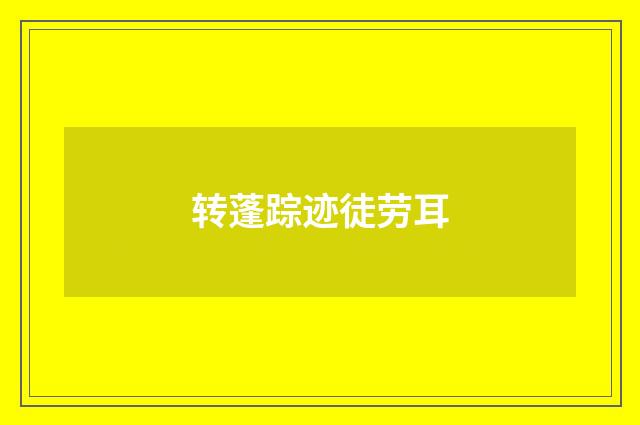 转蓬踪迹徒劳耳