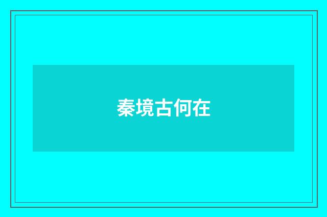 秦境古何在