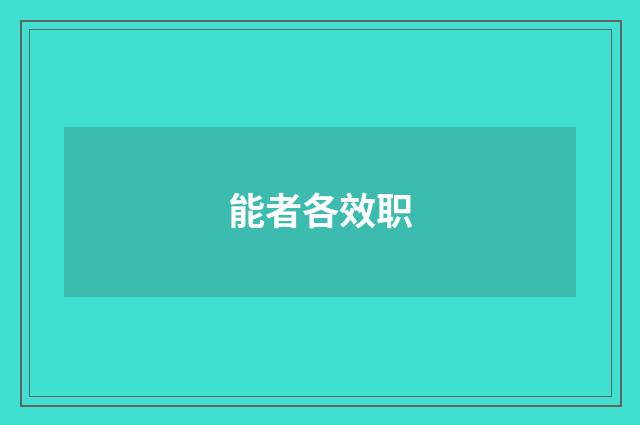 能者各效职