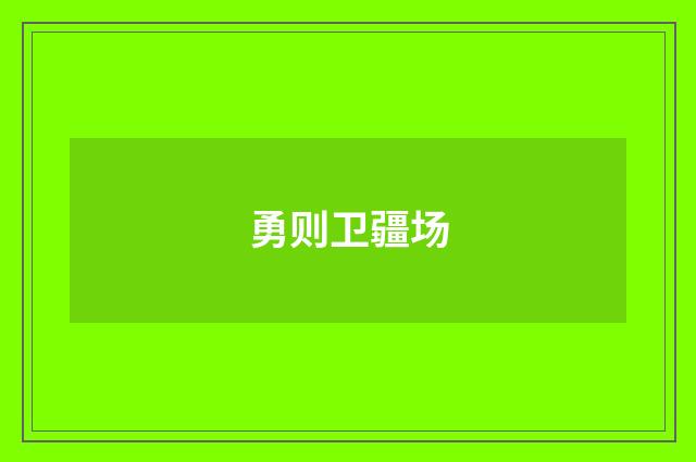 勇则卫疆场