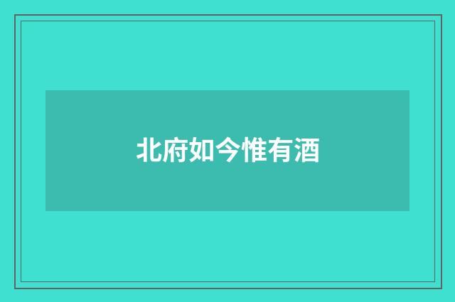 北府如今惟有酒