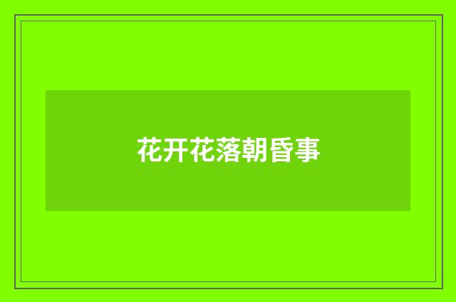 花开花落朝昏事
