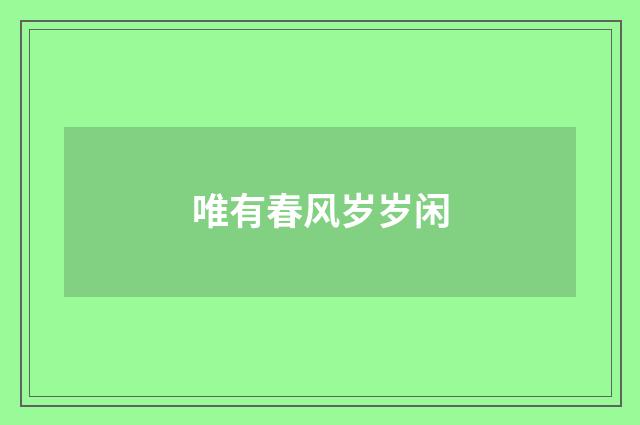 唯有春风岁岁闲