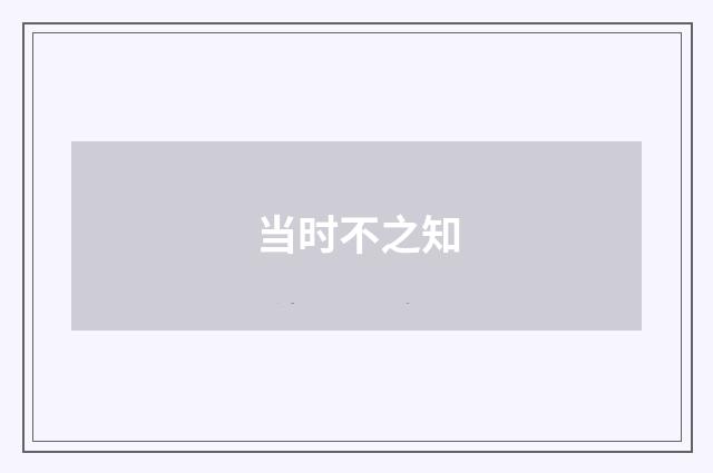 当时不之知