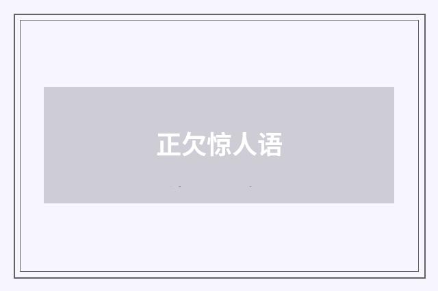 正欠惊人语