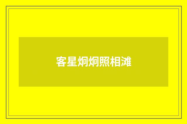 客星炯炯照相滩