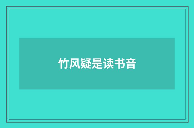 竹风疑是读书音