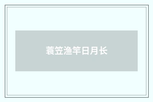 蓑笠渔竿日月长