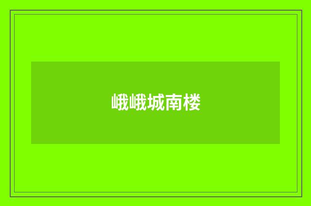 峨峨城南楼