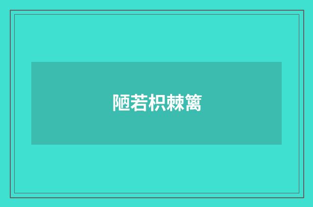 陋若枳棘篱