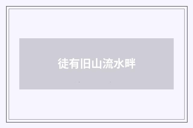 徒有旧山流水畔