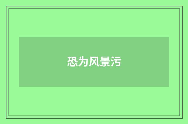 恐为风景污