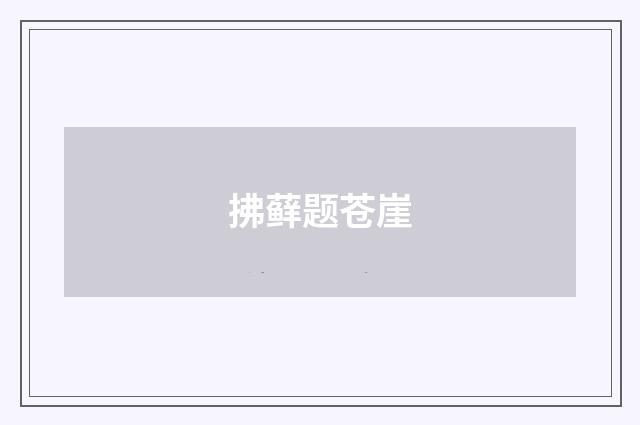 拂藓题苍崖