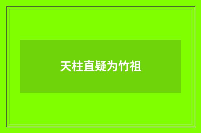 天柱直疑为竹祖