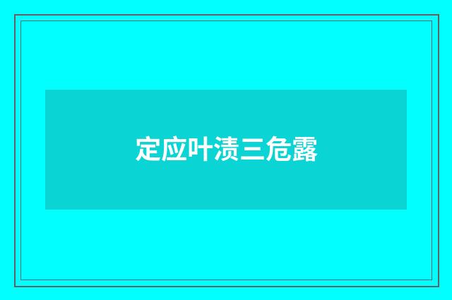 定应叶渍三危露