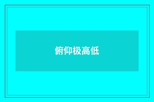 俯仰极高低