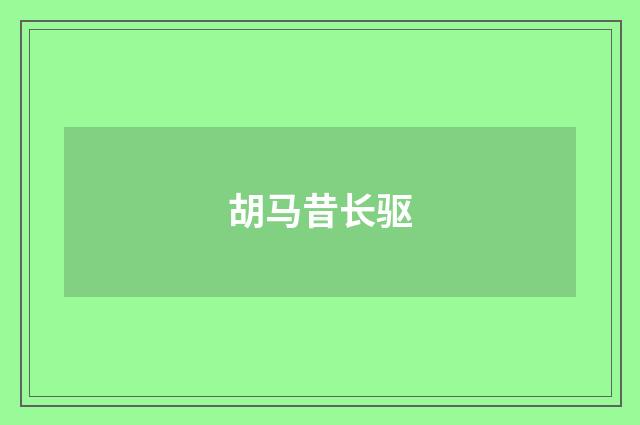 胡马昔长驱
