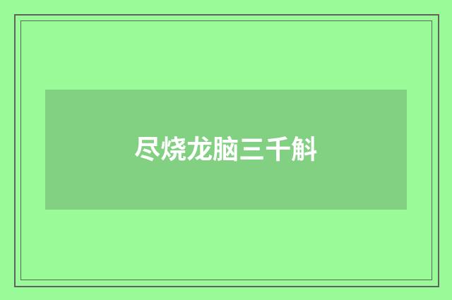 尽烧龙脑三千斛