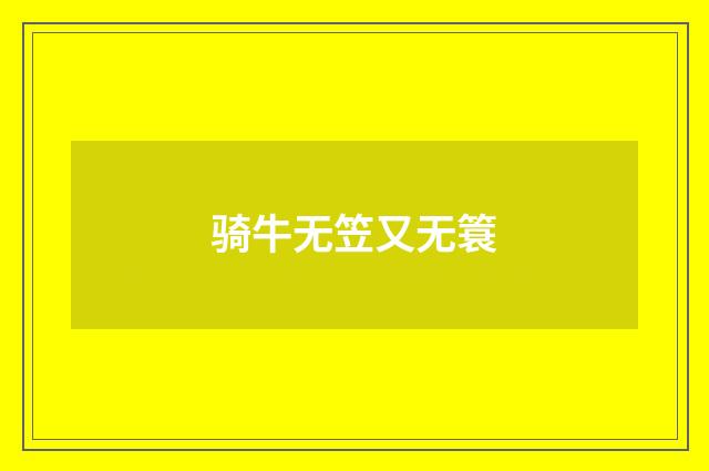 骑牛无笠又无簑
