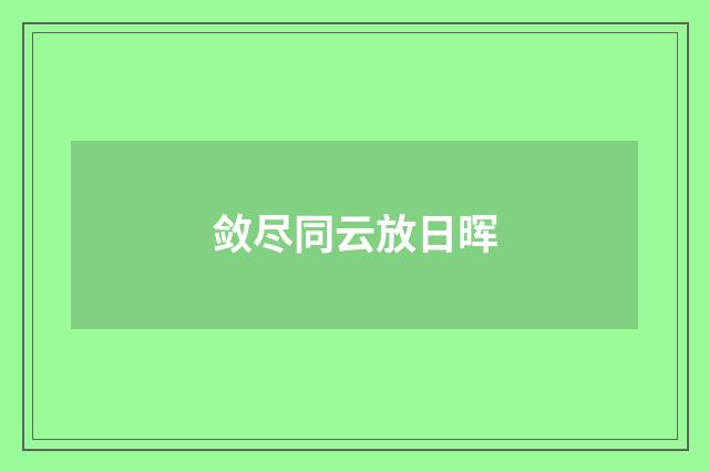 敛尽同云放日晖