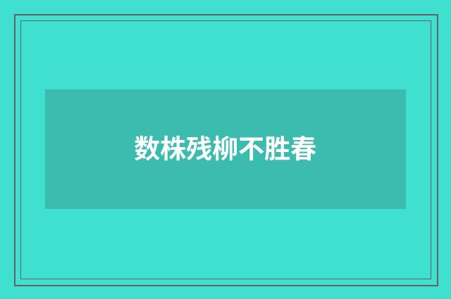 数株残柳不胜春